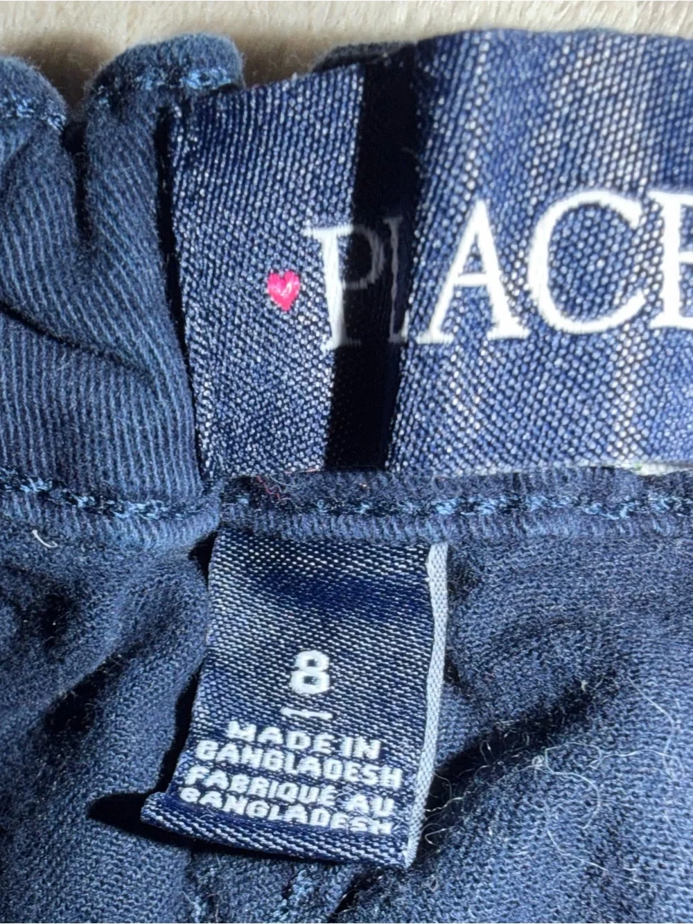Children’s Place Navy Blue Chino Wide Leg Size 8 Uniform Pants Girls Adjustable